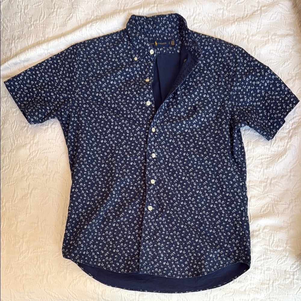 Ralph Lauren Blue Floral Button-Down Shirt